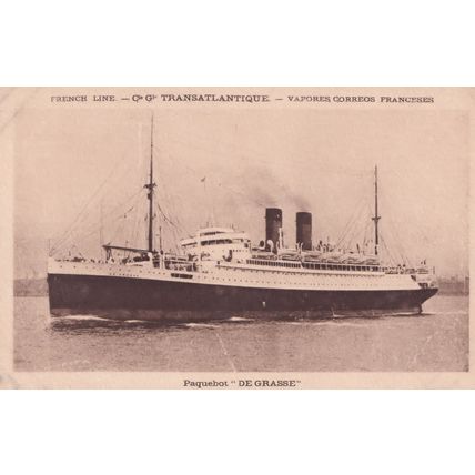 SS De Grasse Military French Ship Old Postcard