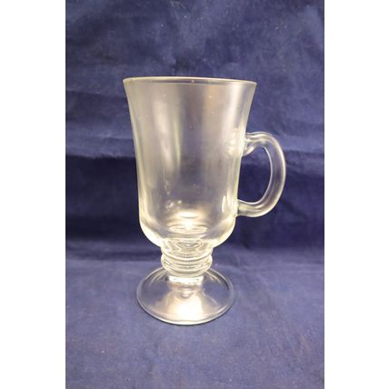 Set Of 4 Irish Cream Libby Pedestal Beer Clear Glass Mugs