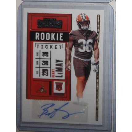 2020 Panini Contenders BENNY LEMAY (Cleveland Browns) Rookie Ticket AUTO #296