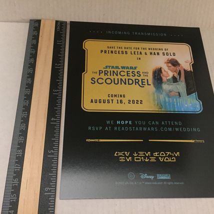 Star Wars Princess & Scountdrel Save the Date Ticket Promo Post Card