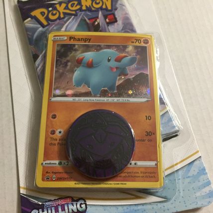 New Pokemon Holo Phanpy Chilling Reign Blister Pack + Coin