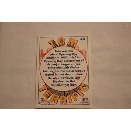 Tom Seaver 1992 Pacific TOM TERRIFIC N0. 48 OPENING DAY STAR