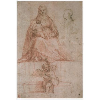 Tiziano Vesselli Titian Virgin & Child Enthroned With Angels Postcard