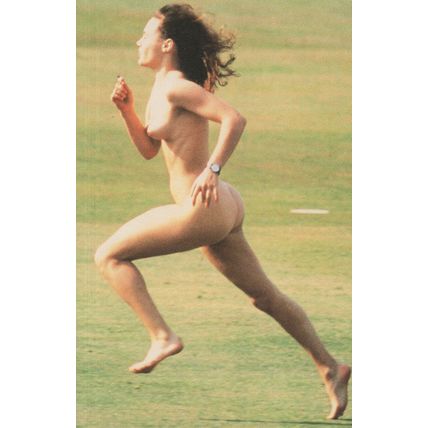 Sheila Nicholls Famous Female 1988 Cricket Streaker Cartwheel Postcard