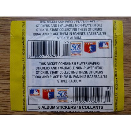 Panini Baseball 89 Sticker Pack
