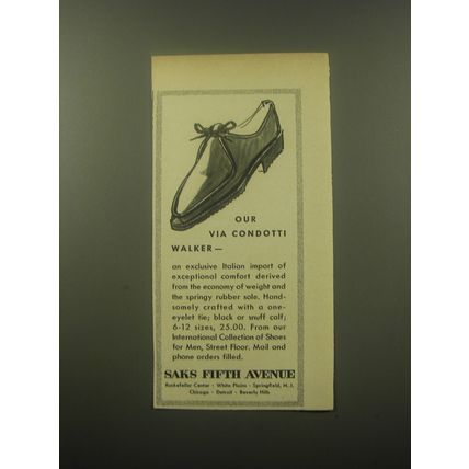 1959 Saks Fifth Avenue Shoes Advertisement - Our via condotti Walker
