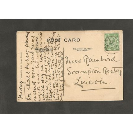 Genealogy Postcard Miss Rainbird Scampton Rectory Scampton Lincolnshire