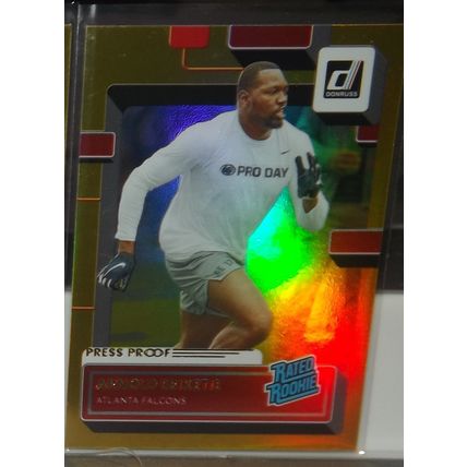 2022 Donruss ARNOLD EBIKETIE (Falcons) Rated Rookie Press Proof Gold #366