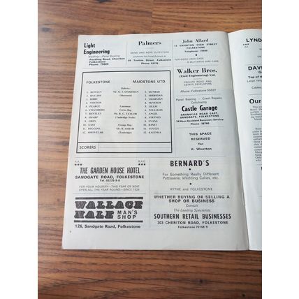 1972/73 Folkestone vs Maidstone United - Southern League Cup * FREE P&P *