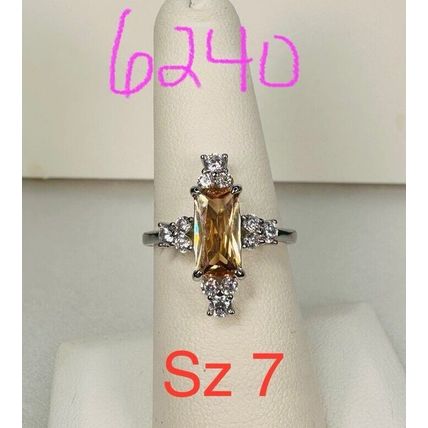 NWT Bomb Party Sz7 Revealed BP Ring Jewelry RBP Brilliant Light Orange Rhodium P