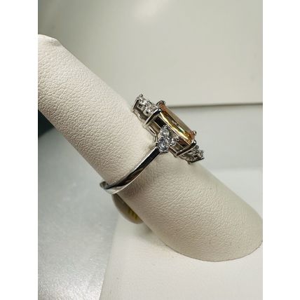 NWT Bomb Party Sz7 Revealed BP Ring Jewelry RBP Brilliant Light Orange Rhodium P