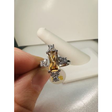 NWT Bomb Party Sz7 Revealed BP Ring Jewelry RBP Brilliant Light Orange Rhodium P