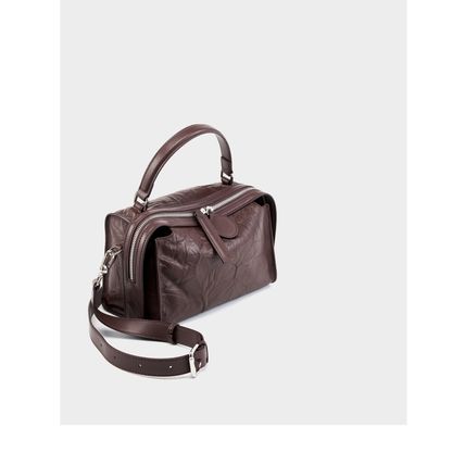Women Genuine Leather Large Purses Handbags Brown