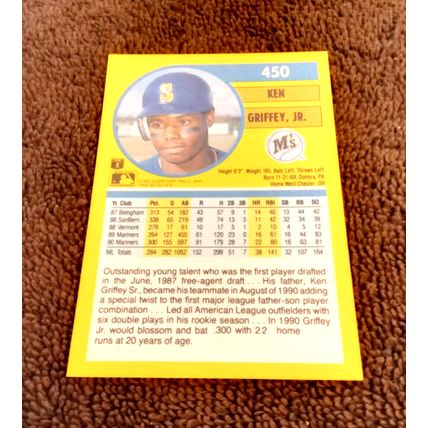 1991 Fleer # 450 Ken Griffey Jr Seattle Mariners Near/Mint/Mint Or Better HOF