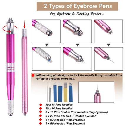 Microblading Practice Kit with Skin, Eyebrow Tattoo Kit, Flat Mannequin Head Lip