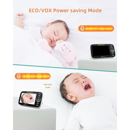 Ifamily Split Screen Baby Monitor, Large Display Video Baby Monitor with 2 Camer