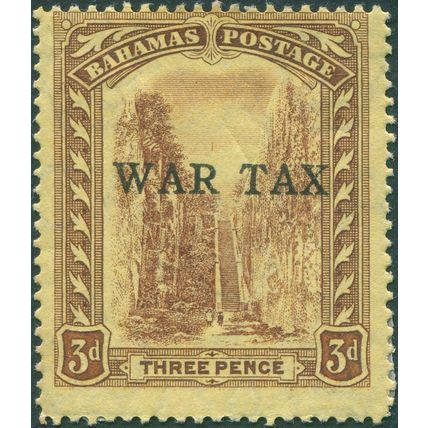 Bahamas 1918 3d. purple on yellow War Tax SG94 unused