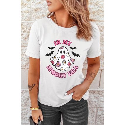 White IN MY SPOOKY ERA Halloween Ghost Graphic Tee