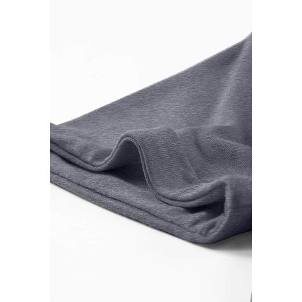 Gray Casual Plain Crew Neck Tee