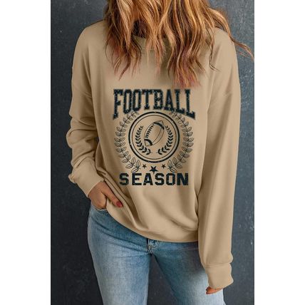 Khaki Rugby FOOTBALL SEASON Graphic Game Day Sweatshirt