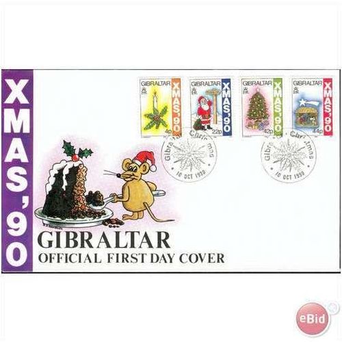 Gibraltar FDC 1990 - SG 645-648 - Christmas 1990