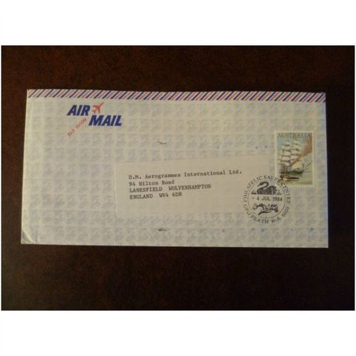 Australia 1984 Air Mail Letter Clipper Ships 85c Thermopylae Swan logo