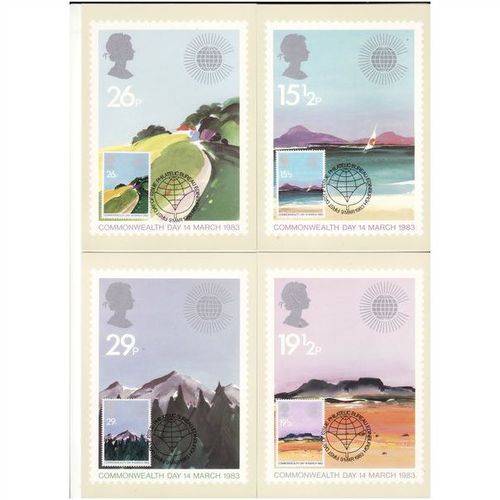 GREAT BRITAIN 1983 COMMONWEALTH DAY NO 66 PHQ CARDS SET 4 SPECIAL H/S FDI