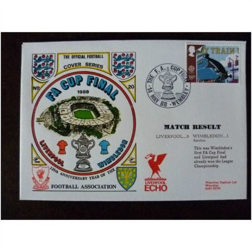 1988 Liverpool v Wimbledon Official Dawn Football Cover 20 FA Cup Final Wembley