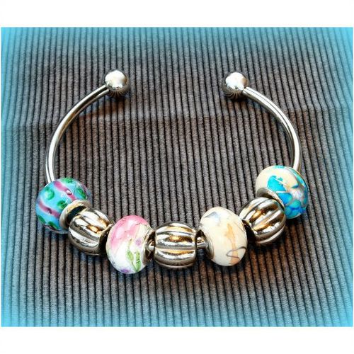 Fashion Charm European Bead Silver Plated Bracelet Bangle Jewellery 1933