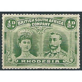 Rhodesia 1910 SG119 1/2d Yellow-Green Mounted Mint ... .