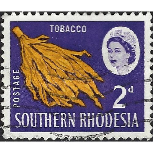 SOUTHERN RHODESIA, Tobacco, violet blue 1964, 2d