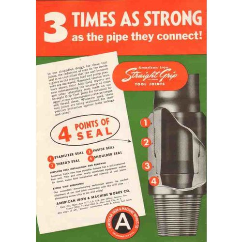 american iron machine works 1950 strong straight grip tool vintage ad