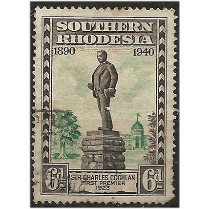 Southern Rhodesia 1940 SG59 6d Chocolate & Green Fine Used .. ..