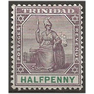 Trinidad 1896 SG114 1/2d Dull Purple & Green Mounted Mint.. ...