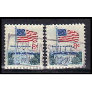 Used 1338F 8c U.S. Flag (2) Collinsville, CT. E0215