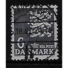 DENMARK 1946 ARMS 6K BLACK SG 348b FINE USED#