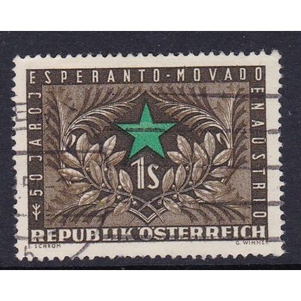 AUSTRIA 1954 50th ANNIV ESPERANTO USED SG1262