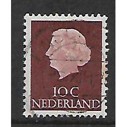 NETHERLANDS 1953 10c BROWN QUEEN JULIANA SG 775 FINE USED