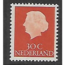 NETHERLANDS 1953 30c ORANGE QUEEN JULIANA SG 780a M MINT