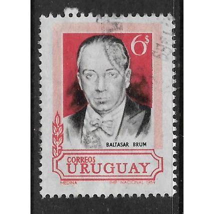 URUGUAY 1969 6p PRESIDENT BALTASAR BRUM SG 1396 FINE USED#