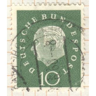 Germany 1959 - 10pf green - President Heuss - used 2
