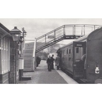 Elgin Grantown Train at Spey East Station in 1961 Railway Postcard