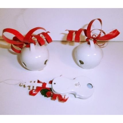 Vintage Dept 56 Christmas Ornaments Jingle Bells and Guitar