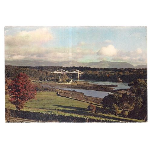 MENAI STRAIT & Snowdonia used postcard J.Arthur Dixon Wales 478 1962 pm =