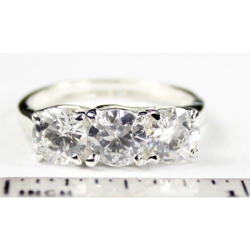 Cubic Zirconia, 925 Sterling Silver Ring, SR255