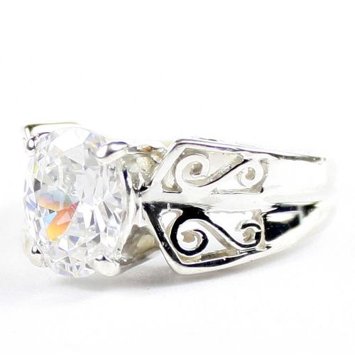 Cubic Zirconia, 925 Sterling Silver Ring, SR281