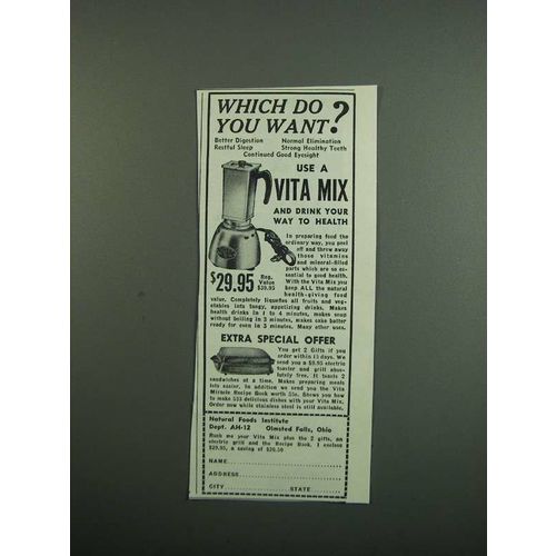 1950 Natural Foods Institute Vita Mix Blender Ad