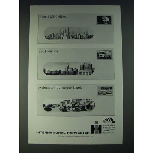 1958 International Harvester Trucks Ad - Over 24,000 cities get their mail