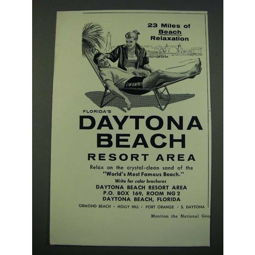 1960 Daytona Beach Florida Ad - 23 Miles of Beach Relaxation