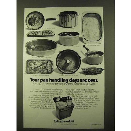 1970 KitchenAid Dishwasher Ad - Pan Handling Days